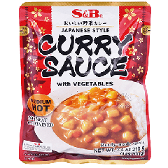 S&B Instant Curry Sauce with Vegetable Medium Hot 210g