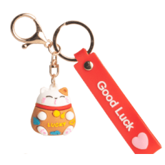 Sleutelhanger Gelukskat Oranje