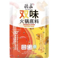De Zhuang Dubbele Smaak Hot Pot Soep Basis (Pittig 52/Paddenstoel) 300g